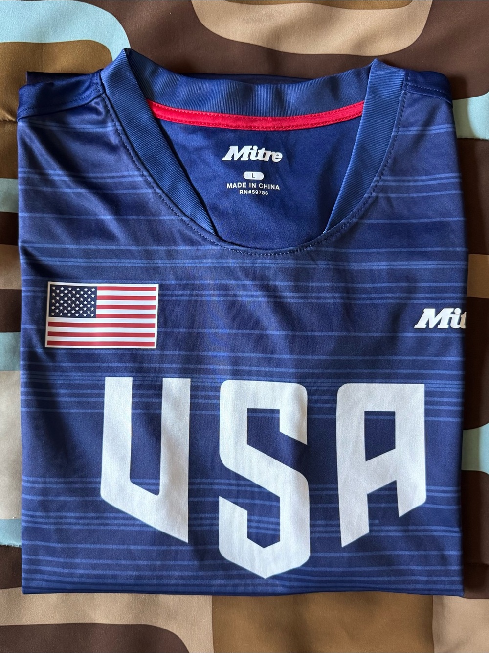 New Mitre USA Game Day Soccer Jersey – Navy Blue – Size Large